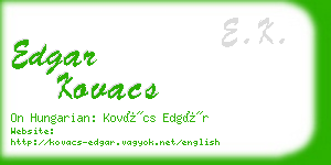 edgar kovacs business card